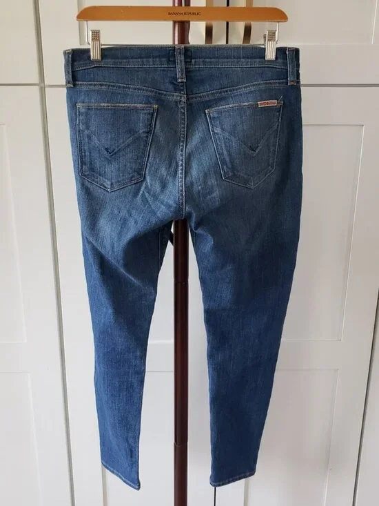 Hudson Jeans Womens 28 Medium Wash Distressed Krista Skinny Crop Denim Pants - Picture 3 of 5